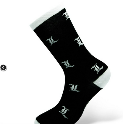 Death Note L  Black & White Socks