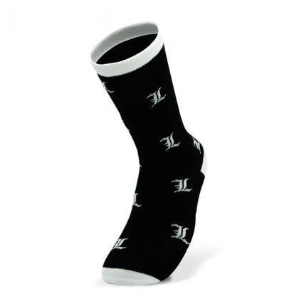 Death Note L  Black & White Socks