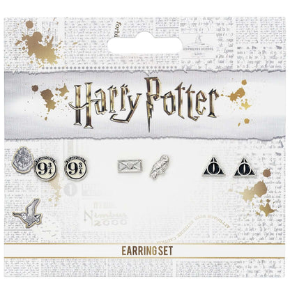 Platform 9 3/4, Hedwig, Letter & the Deathly Hallows Earrings Set