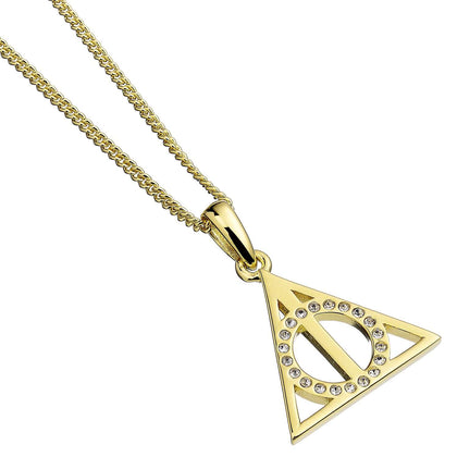 HP Deathly Hallows Gold Necklace Embellished with Swarovski® Crystals
