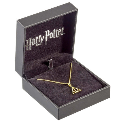 HP Deathly Hallows Gold Necklace Embellished with Swarovski® Crystals- House of Spells