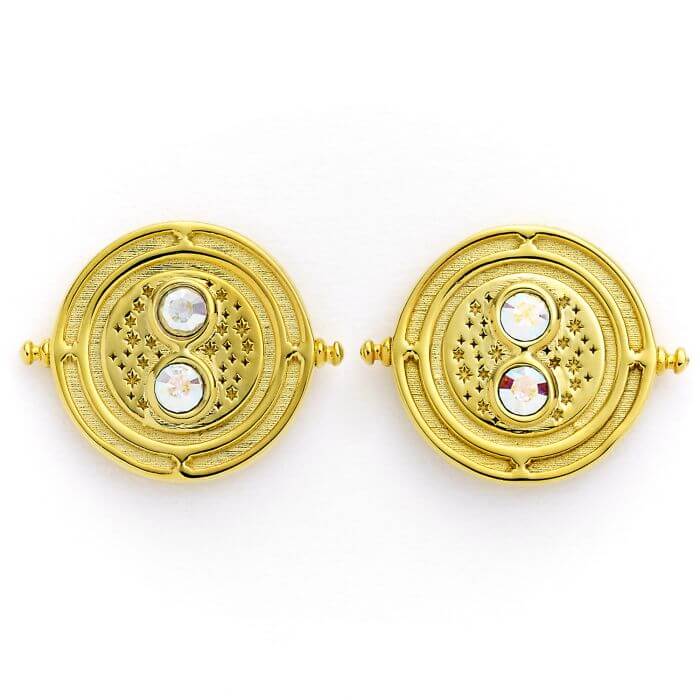 Time Turner Gold Plated Stud Earring with Swarovski Crystal Elements | Harry Potter jewellery