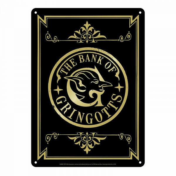 HARRY POTTER Bank of Gringotts Logo Metal Wall/Door Sign A5. Collectable/Gift.