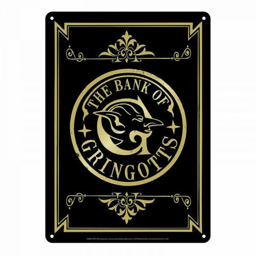 HARRY POTTER Bank of Gringotts Logo Metal Wall/Door Sign A5. Collectable
