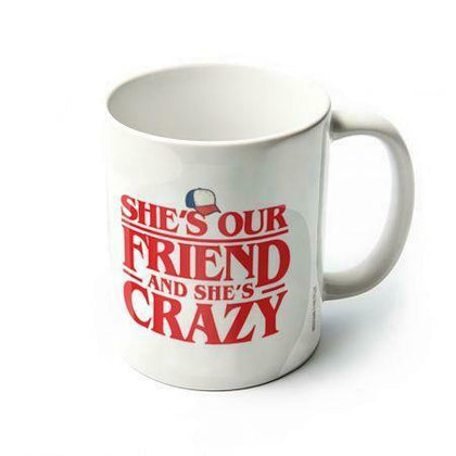 Official Stranger Things (Shes Our Friend) Mug at the best quality and price at House Of Spells- Fandom Collectable Shop. Get Your Stranger Things (Shes Our Friend) Mug now with 15% discount using code FANDOM at Checkout. www.houseofspells.co.uk.