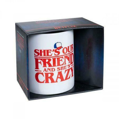 Official Stranger Things (Shes Our Friend) Mug at the best quality and price at House Of Spells- Fandom Collectable Shop. Get Your Stranger Things (Shes Our Friend) Mug now with 15% discount using code FANDOM at Checkout. www.houseofspells.co.uk.